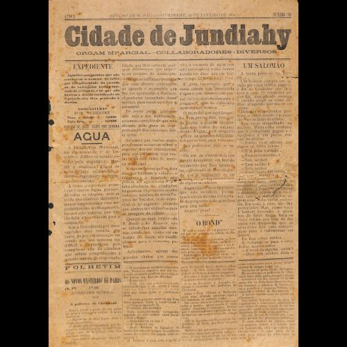 Cidade de Jundiahy - Ano I; Número 30 - 22 de Janeiro de 1891. 