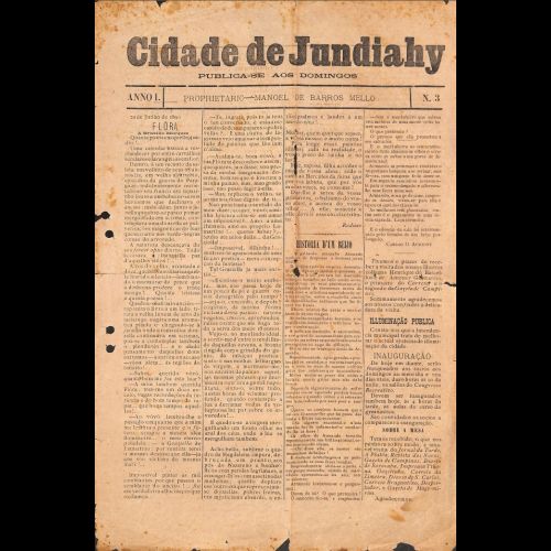 Cidade de Jundiahy - Ano I; Número 3 - 20 de junho de 1890.