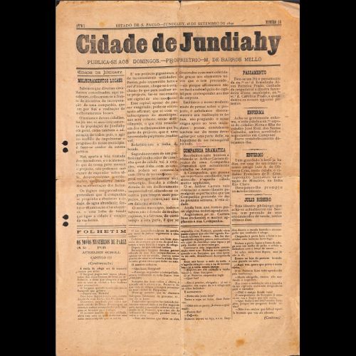 Cidade de Jundiahy - Ano I; Número 16 - 28 de Setembro de 1890.