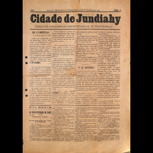 Cidade de Jundiahy - Ano I; Número 24 - 23 de Novembro de 1890. 