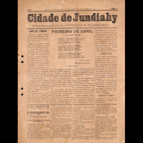 Cidade de Jundiahy - Ano I; Número 26 - 07 de dezembro de 1890