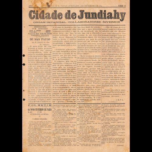 Cidade de Jundiahy - Ano I; Número 33 - 01 de Fevereiro de 1891