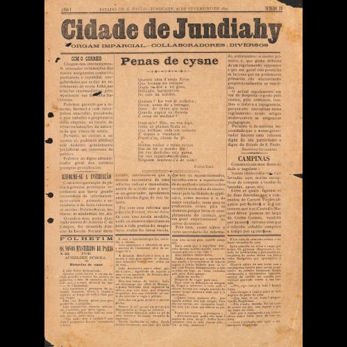 Cidade de Jundiahy - Ano I; Número 39 - 26 de Fevereiro de 1891.