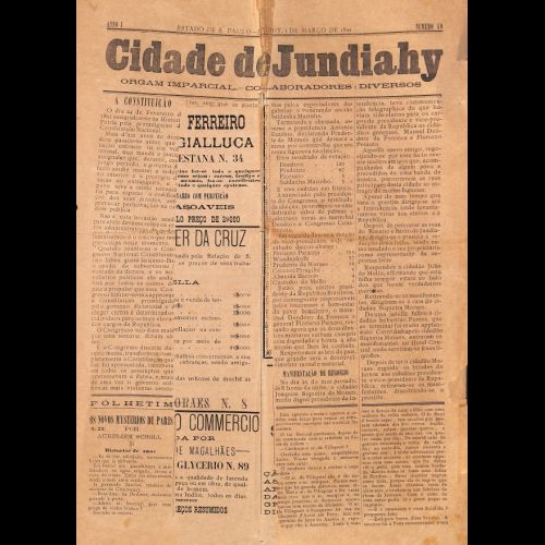Cidade de Jundiahy - Ano I; Número 40 - 01 de Março de 1891
