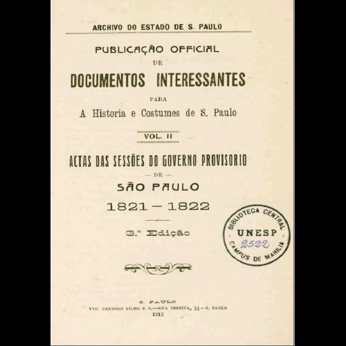 Documentos Interessantes para a História e Costumes de São Paulo.