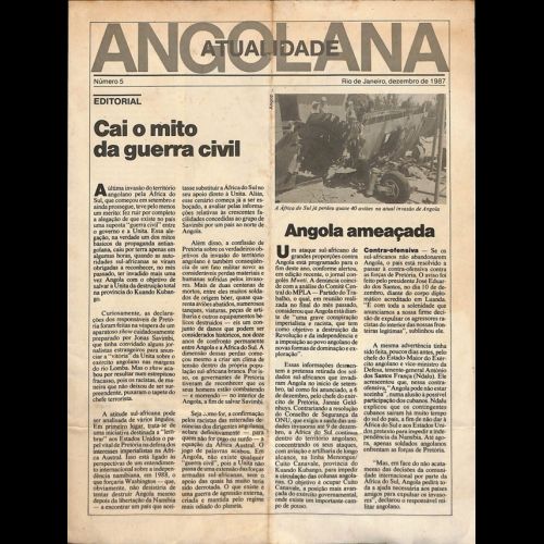 Jornal Atualidade Angolana - Número 05, dezembro de 1987.