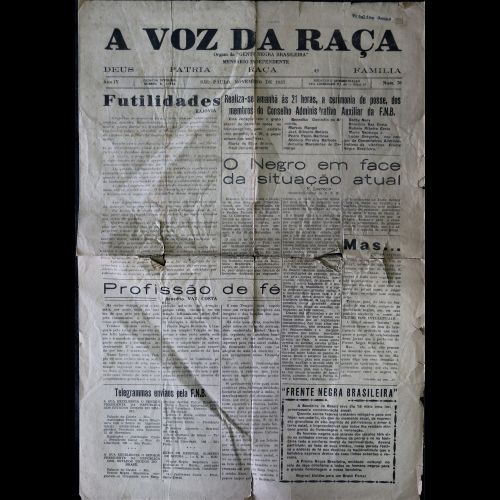Jornal A Voz da Raça - Ano IV; Número 70 - Novembro de 1937.