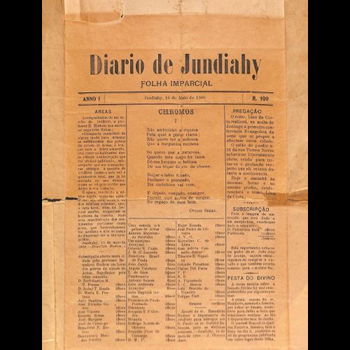 Jornal Diário de Jundiahy - Ano I; Número 109 - 15 de maio de 1900.