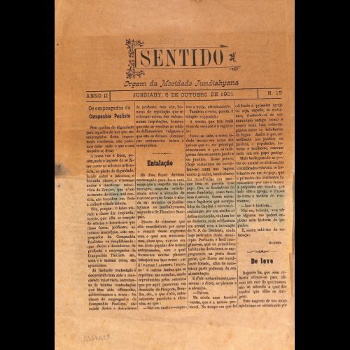 Jornal Sentido - Ano II; Número 15 - 06 de outubro de 1901.
