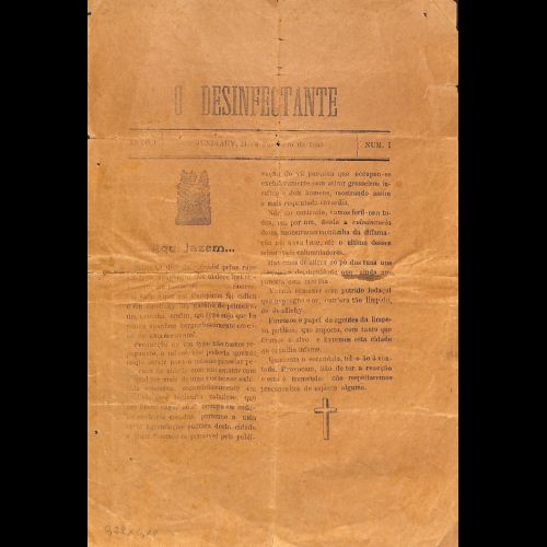 O Desinfectante - Ano I; Número 1 - 24 de Fevereiro de 1898.