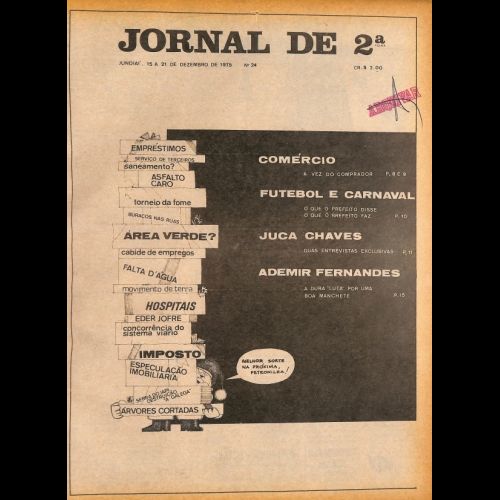 Jornal de 2ª -Ano I; Número 24 - 15 a 21 de Dezembro de 1975.