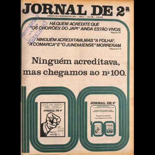 Jornal de 2ª - Ano II; Número 100 - 23 a 29 de Maio de 1977.