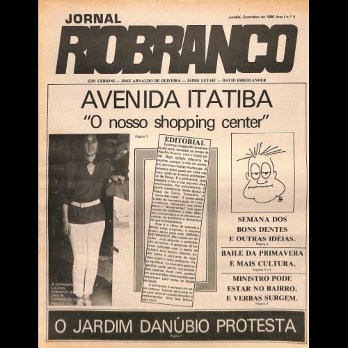 Jornal Rio Branco - Ano I; Número 4 - Setembro de 1986.