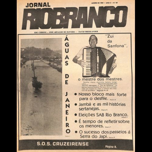 Jornal Rio Branco - Ano II; Número 9 - Fevereiro de 1987.