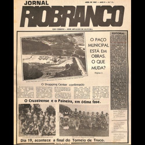 Jornal Rio Branco - Ano II; Número 11 - Abril de 1987.